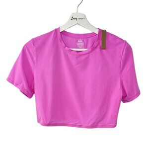SKIMS Fits Everybody Super Cropped T-Shirt, Neon Orchid, Stretch, Lightweight,2X